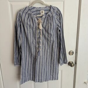 Aish Striped Tunic Dress Cover Up